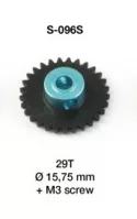 S-096S Nylon AW gear 29 teeth 15,75 mm Ø with M3 screw (1x) S-096S Nylon AW gear 29 teeth 15,75 mm Ø with M3 screw (1x)
