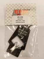 RS-106 GT2 alloy anodized chassis plate. RS-106 GT2 alloy anodized chassis plate.