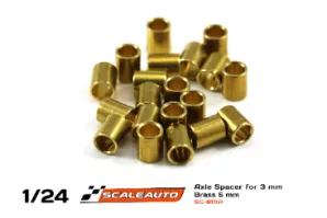 SC-8111A Axle spacers 3mmx 5mm brass X 20. SC-8111A Axle spacers 3mmx 5mm brass X 20.