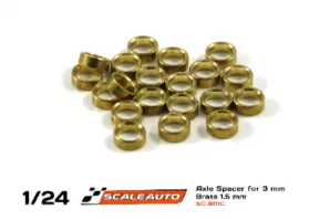 SC-8111C Axle spacers 3mm X 1.5mm brass X 20. SC-8111C Axle spacers 3mm X 1.5mm brass X 20.