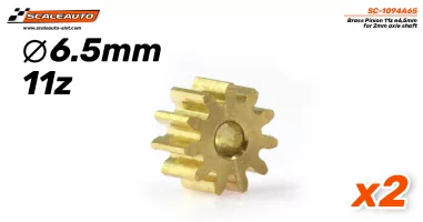 SC-1094A65 Brass Pinion 11z ø6,5mm for 2mm axle shaft SC-1094A65 Brass Pinion 11z ø6,5mm for 2mm axle shaft