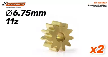 SC-1094A67 Brass Pinion 11z ø6,75mm for 2mm axle shaft SC-1094A67 Brass Pinion 11z ø6,75mm for 2mm axle shaft