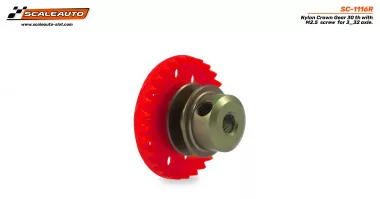 SC-1116R Scaleauto Nylon Crown Gear 30 th with M2.5 screw for 3_32 axle. SC-1116R Scaleauto Nylon Crown Gear 30 th with M2.5 screw for 3_32 axle.