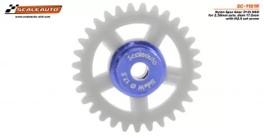 SC-1151R Nylon Spur Gear 31 th M50 for 2.38mm axle. diam 17.5mm with M2.5 set screw SC-1151R Nylon Spur Gear 31 th M50 for 2.38mm axle. diam 17.5mm with M2.5 set screw