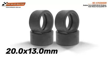 SC-4763AS20 Rubber tire AS20 20,0x13,0mm. hub 14mm Formula90-97 SC-4763AS20 Rubber tire AS20 20,0x13,0mm. hub 14mm Formula90-97