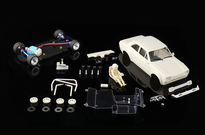 BRM130 Ford Escort Mark I full white kit with assembled chassis
