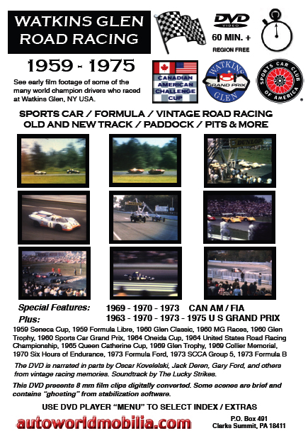 AWDVD1 Watkins Glen Road Racing 1959-1975 DVD