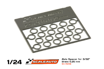 SC-1120E 10 X 0.25mm Axle Spacers for 3/32" Axles photo etched